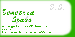 demetria szabo business card